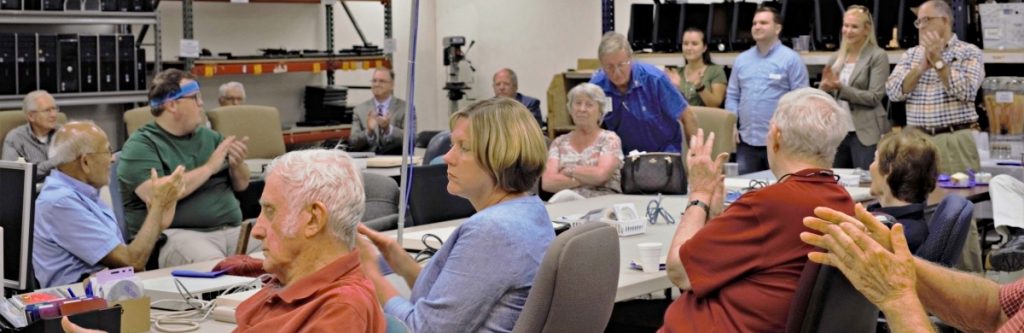 Volunteers at a meeting